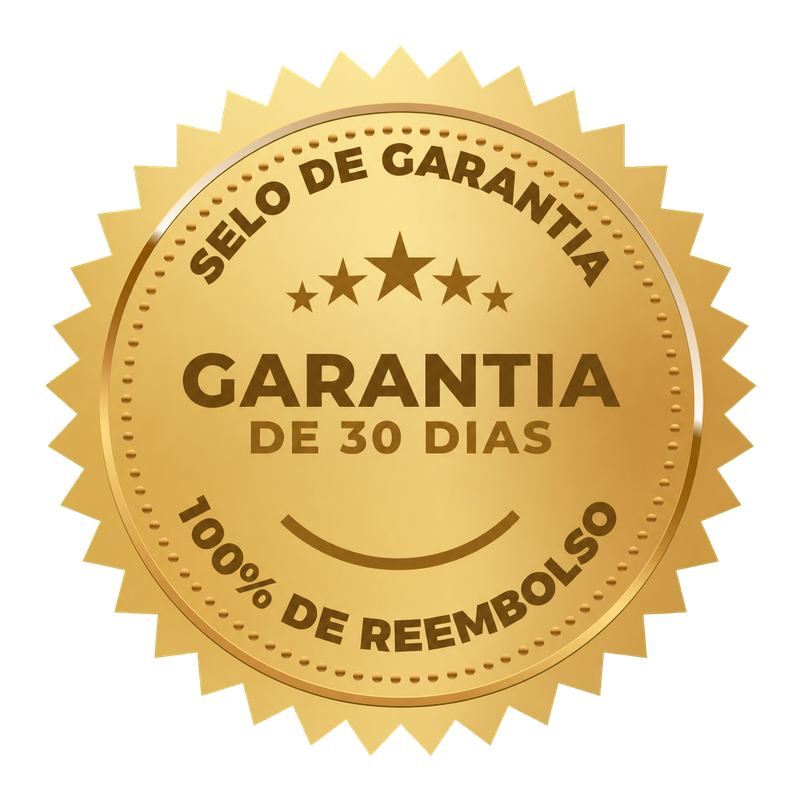 Selo de garantia de 30 dias com reembolso de 100%